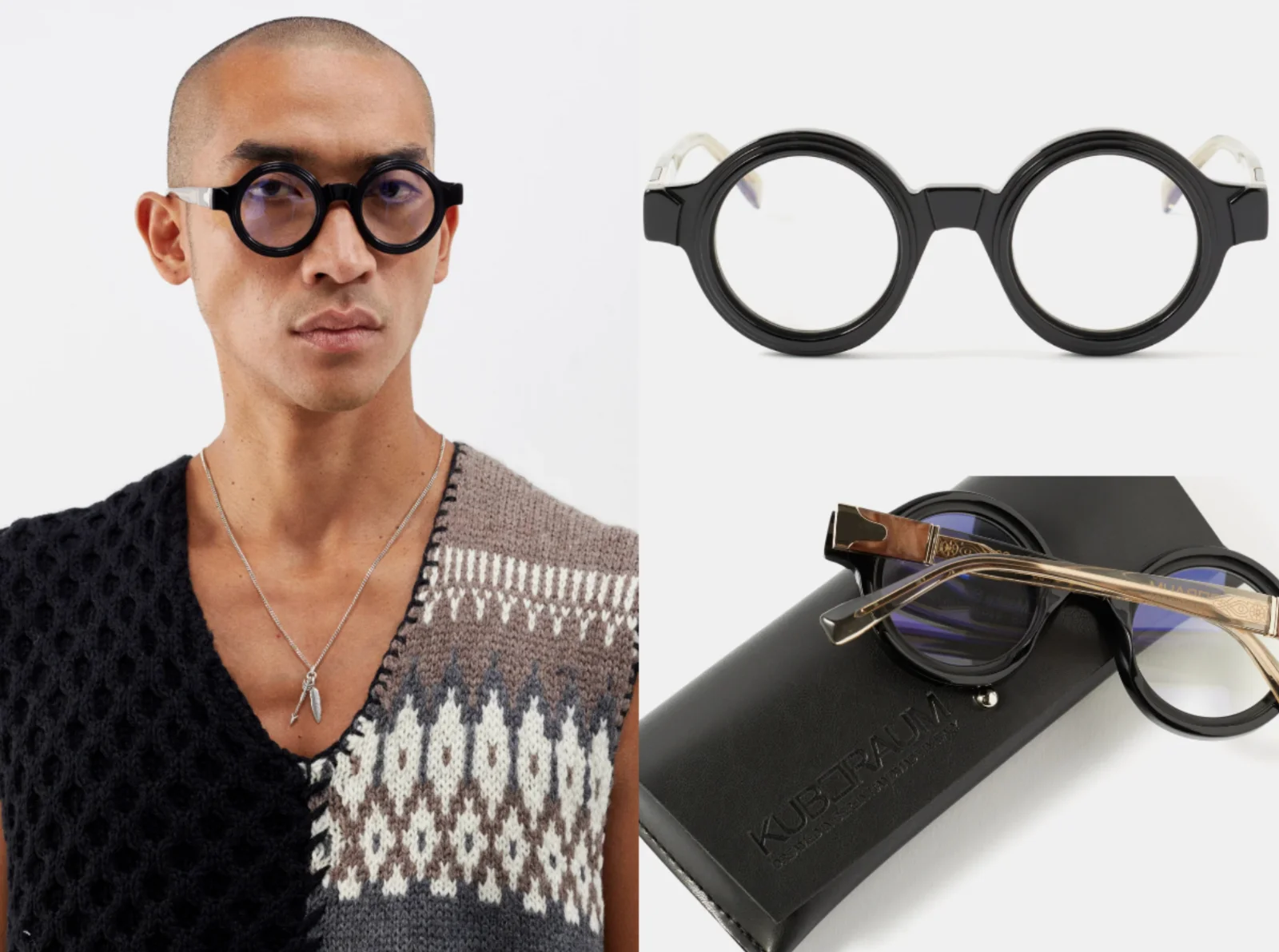 KUBORAUM MASK S2 BLACK Unisex Round Glasses Brille Brillengestell Made IN Italy 2